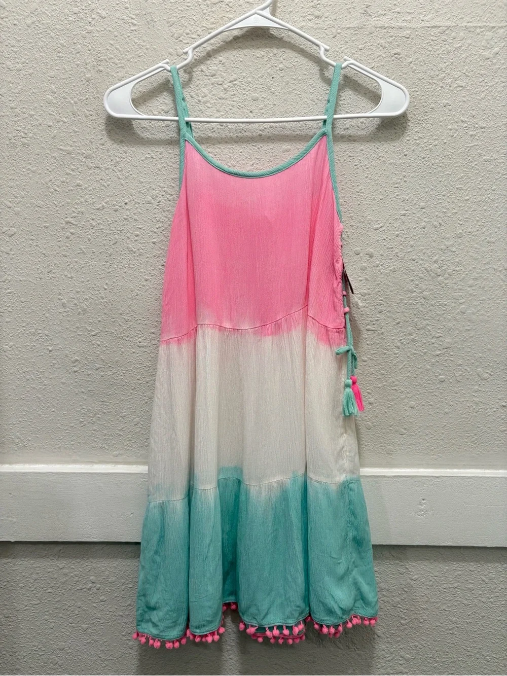 Justice Girls Pom Pom Swim Cover Up Dress NWT 12